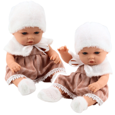 Lean Toys Baby Doll bézs ruha sapka gallér zokni baba