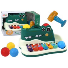 Lean Toys Cimbálok zongora krokodil orgona kalapács labdák oktatási hangszer játékhangszer