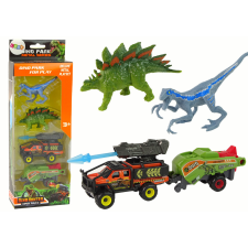 Lean Toys Dinoszaurusz szett Auto Rocket Orange félpótkocsi játékfigura