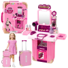Lean Toys Dressing Table Makeup Set in a Suitcase Accessories 2 in 1 Pink
