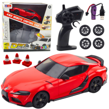 Lean Toys Drift Sportautó Cserélhető Kerekek Távirányítós RC 4WD Red távirányítós modell