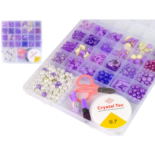 Lean Toys Ékszerkészítő gyöngy készlet, lila klipek kreatív és készségfejlesztő