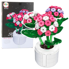 Lean Toys Építőkockák Rózsaszín Hortenzia Cserépben 342 db. építkezés