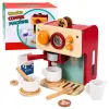 Lean Toys Fa kávéfőző készlet, kis barista csészék, kiegészítők