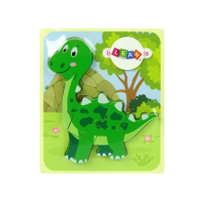 Lean Toys Fából készült Isanosaurus zöld dinoszaurusz puzzle puzzle, kirakós