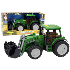 Lean Toys Farm Tractor Excavator Big Green Lights Sounds autópálya és játékautó