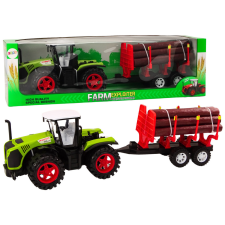 Lean Toys Farm traktor fa pótkocsival 9 Bali Trees Green Drive autópálya és játékautó