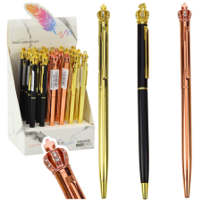 Lean Toys Fém golyóstoll automatikus korona kék tinta 1,0 mm toll