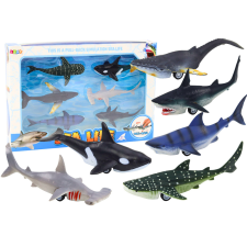 Lean Toys Figurák Járművek Tengeri Állatok Friction Drive Shark Killer Whale 6 db játékfigura