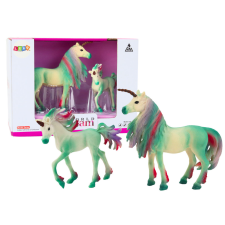 Lean Toys Gyűjthető figurák Unicorn with Little Green 2 db játékfigura