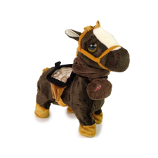 Lean Toys Horse Mascot Interaktív barna ló fényes sörény zene plüssfigura