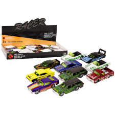 Lean Toys Játékautó Versenyautó Fémrugó 1:64 autópálya és játékautó