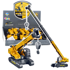 Lean Toys Lánctalpas daru, kihúzható, 360°-ban forgó fülke sárga autópálya és játékautó