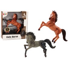 Lean Toys Ló Figura Barna Szürke Ló Álló Stable Farm Aranyos Ló játékfigura
