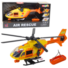 Lean Toys Mentőhelikopter horog hordágy Fényei Narancssárgán hangzik 1:12 autópálya és játékautó