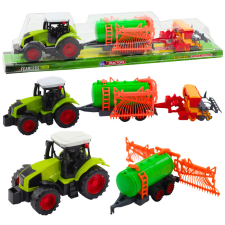 Lean Toys Mezőgazdasági traktor Farm tartályos gereblye készlet autópálya és játékautó