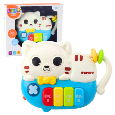 Lean Toys Mini Piano toddlers Kitten Blue Lights Hangok készségfejlesztő