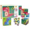 Lean Toys Oktatási puzzle 6 az 1-ben blokkok puzzle kockák 6 kép dinoszauruszok 9 El.