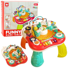 Lean Toys Oktatási táblázat Interaktív zenei panel Piano 2 in 1 Red készségfejlesztő