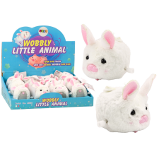 Lean Toys Óraműves nyuszi lovaglójáték dekoráció fehér játékfigura