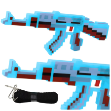 Lean Toys Pixel Rifle fegyverlámpák kék hangokkal 39cm katonásdi
