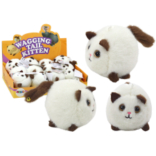 Lean Toys Plush Stretched Cat Jumping Mascot White plüssfigura