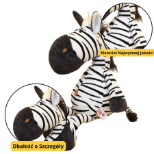 Lean Toys Plüss kabalája bújós játék Zebra fekete-fehér 25cm plüssfigura