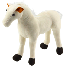 Lean Toys Plüss ló plüss kabalája ennivaló fehér 40cm x 37cm plüssfigura