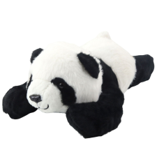 Lean Toys Plüss Mascot ennivaló fekvő Panda fekete-fehér 30cm plüssfigura