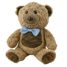 Lean Toys Plüss Teddy Bear kék csokornyakkendő világosbarna 30cm plüssfigura