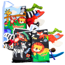 Lean Toys Puha oktatókönyv Susogó állatok babáknak készségfejlesztő