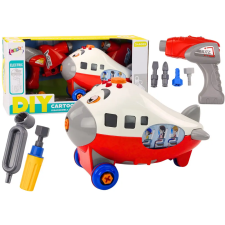 Lean Toys Rajzfilm Repülőgép Csavaró Szárnyak DIY Piros barkácsolás, építés