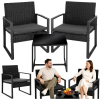 Lean Toys Rattan Garden Furniture Set, Two Chairs, Table, Terrace, Balcony, Black