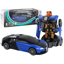 Lean Toys Robotautó 2 az 1-ben Bugatti kék fényeffektusok autópálya és játékautó