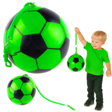 Lean Toys Rubber Soccer Ball Spring Holder Green 22cm oktatójáték