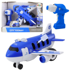 Lean Toys Távirányítós csavarhúzó RC Plane Blue 2in1 helikopter és repülő