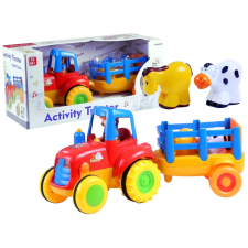Lean Toys Traktor és utánfutó tartozékok Farmer Cow Horse autópálya és játékautó