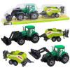 Lean Toys Traktor készlet rakodóval és mezőgazdasági bálázóval, zöld