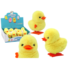 Lean Toys Ugró csirke felhúzható plüssjáték dekoráció sárga játékfigura