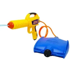 Lean Toys Vízpisztoly 1080 ml-es tartállyal, sárga-kék katonásdi