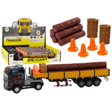 Lean Toys Wood Truck Blue Truck Trailer 1:24 Farönk Hangok Fények autópálya és játékautó