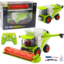 leantoys 2In1 Távirányítású RC Füst Effekt 2.4G Gabona Betakarító Gép (21197) autópálya és játékautó