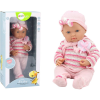 leantoys Baby Doll Csíkos Pulóver Sapka Sál Rózsaszínű ( )