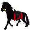 leantoys Bársonyfigura Fekete Ló Piros Nyereggel 13379 (13379)
