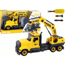 leantoys Darus Teherautó - Csavarozáshoz és Forgatáshoz, Sárga (15918) autópálya és játékautó