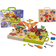 leantoys DIY Dinoszauruszok Board Set Csavarhúzó (15193) barkácsolás, építés