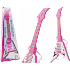 leantoys Elektromos Gitár Gyerekeknek Fények Dallamok Rózsaszín 20890 (20890) készségfejlesztő