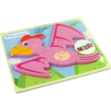 leantoys Fa Puzzle Dinoszaurusz Pterodactyl Rózsaszín Plioszauruszok Kék – 10342 (10342) puzzle, kirakós
