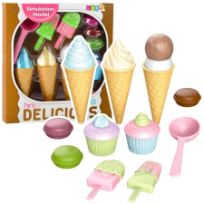 leantoys Fagylalt és édességkészlet: Cupcakes, Macaroons, szerepjáték 23761 (23761) konyhakészlet
