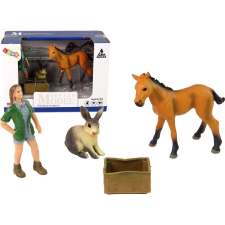 leantoys Farm Szett Ló,nyúl és Gondozójuk 15234 (15234) játékfigura